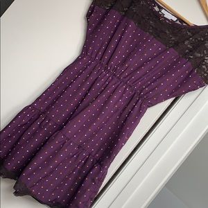 Flirty purple dot dress
